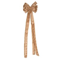 Long Tail Double Christmas  Bow Champagne  33 x 110cm