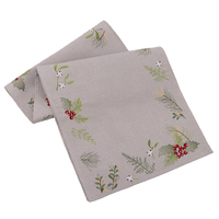 Berry Embroidered   Christmas Table Runner 40 x 173 cm