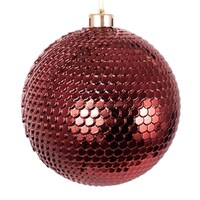 Burgundy Textured  Christmas Bauble 15cm