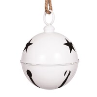 Matt White Metal Christmas  Bell  24cm