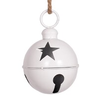 Matt White Metal  Christmas Bell 16cm