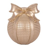 Champagne Poly Resin Display Bauble with Bow