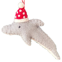 Felt Christmas Dolphin Hanging Decoration 12cm