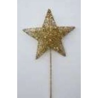 Gold Christmas Tree Topper on Stick 20cm high 