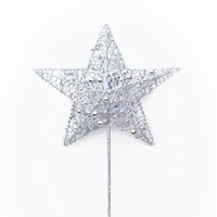 20 cm Silver Tree Christmas tree Topper on Stick