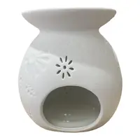 Snowflake White Oil Burner Round  11 x12cm