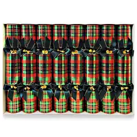 Deluxe Tartan Check Christmas Crackers 8pk