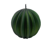 Green  Velvet Finish  Segmented  Ball Candle 12cm