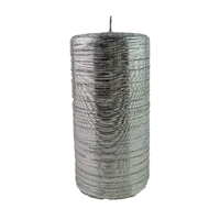 Silver Metallic Spenallato Pillar Candle  15 x 7cm