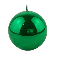 Green Metallic Ball Candle 10cm