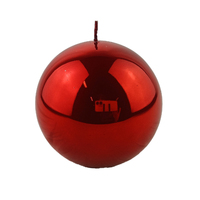 Red Metallic  Ball Candle 10cm