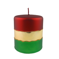 Red Green Velvet Wave with Gold Christmas Pillar 