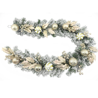 Snow Dusted Champagne Holly  Christmas Garland