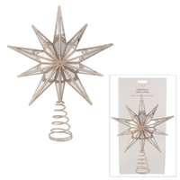 Champagne Mirror 10 Point Acrylic Christmas Tree Topper 