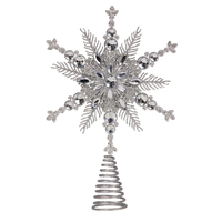 Silver Metal Snowflake Christmas Tree Topper