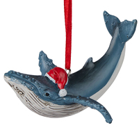 Christmas Humpback Whale Hanging Christmas Ornament 9cm