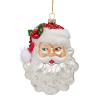 Vintage Santa Glass Christmas Decoration 13cm