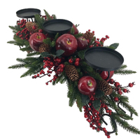 Apple, Berry and Pinecone 3 Lite Candle Centrepiece