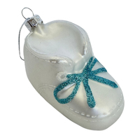 Blue Baby Bootie  Babies First Christmas Decoration