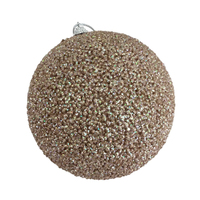 Champagne Glitter Hanging Christmas Bauble 15cm