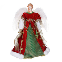 Red Green Christmas Angel Tree Topper 40cm