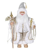 Ivory and Champagne Standing Santa 30cm