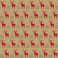 Wrapping Paper Kraft Reindeer  5m x 35cm