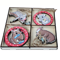 Wombat and Koala MDF Christmas  Hanging Decorations 8pc