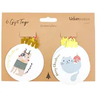 Christmas Cat Gift Tags 6pc