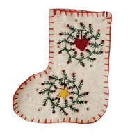 Felt Christmas Stocking White Hanging Christmas Decoration