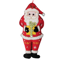 Felt Santa with Gift  Hanging Christmas Decoration