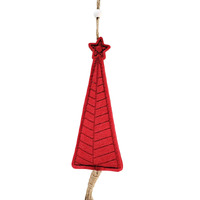 Red Felt Hanging Long Christmas Tree Decoration 12 cm