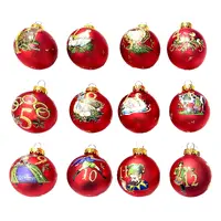 12 Days of Christmas Hand Painted Glass Decorations