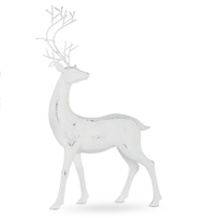 Standing White Christmas Deer Facing Backwards