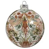 Woodland Wonder Copper William Morris Glass Christmas Ornament