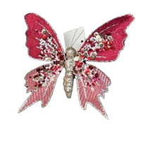 Red and Pink  Butterfly Clip