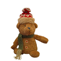 Christmas Bear with Green Scarf