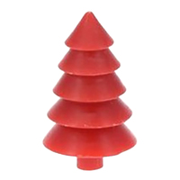 Modern Christmas Tree  Candle Red 12cm