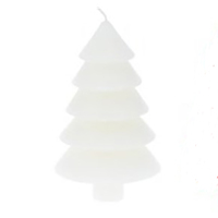 Modern Christmas Tree  Candle White 12cm