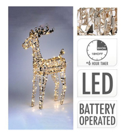 Lightweight Shiny Gold  30 LED  Reindeer Small