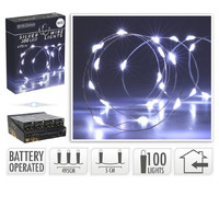 Silver Wire 100LED White Seed Lights 4.95m