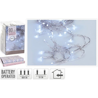 Clear Wire 80 LED Cool White Fairy  Lights 7.90m