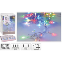 Clear Wire 80 LED Multi Colour Fairy  Lights 7.90m