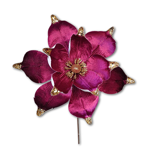 Magenta and Gold  Christmas  Flower 30cm