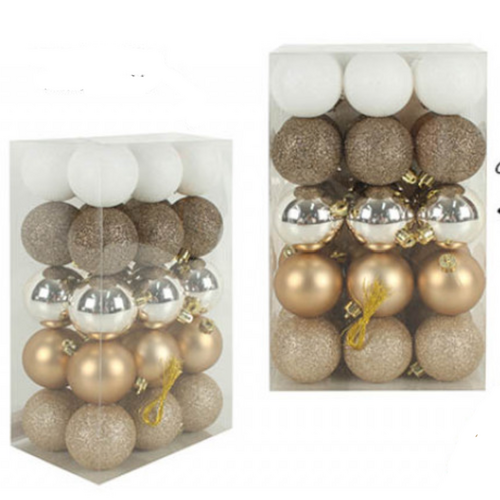 Bauble Christmas Decoration Set  Gold  30 x  6cm