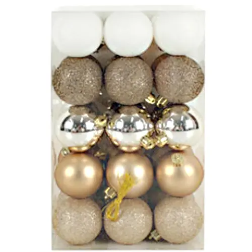 Bauble Christmas Decoration Set  Gold  30 x  6cm