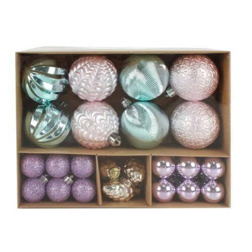 Pastel Non Breakable Bauble Christmas Decoration Set  