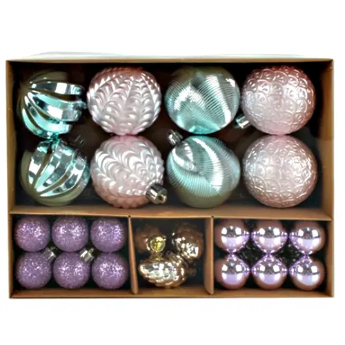 Pastel Non Breakable Bauble Christmas Decoration Set  