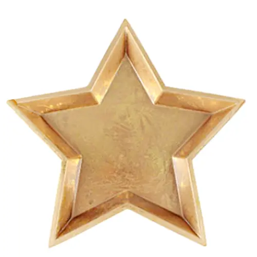 Matt Gold Star Wooden Display Tray  43x43x 4cm