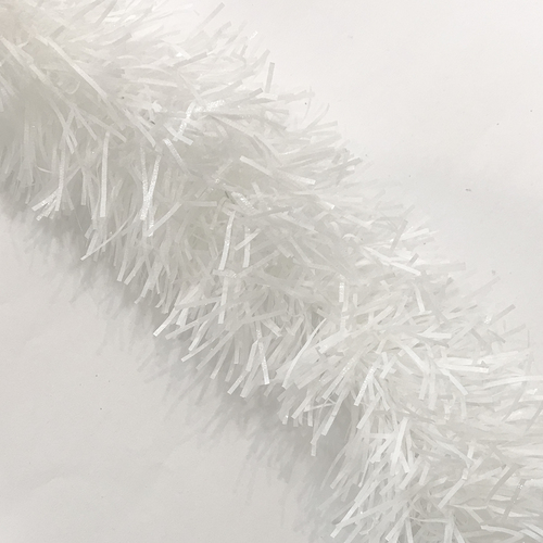 White 8cm Tinsel 2m